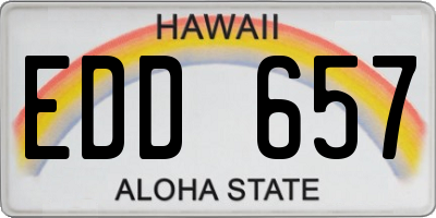 HI license plate EDD657