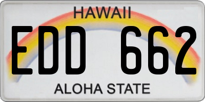 HI license plate EDD662