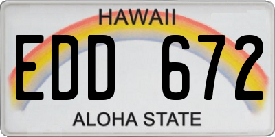 HI license plate EDD672