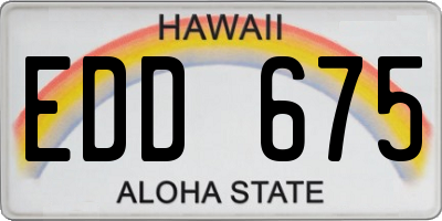 HI license plate EDD675