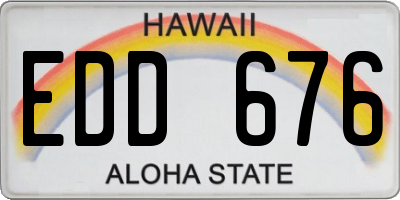 HI license plate EDD676