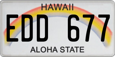 HI license plate EDD677