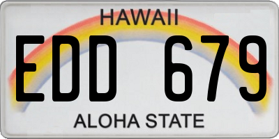 HI license plate EDD679