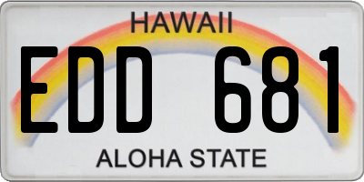 HI license plate EDD681