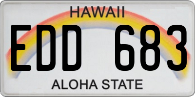 HI license plate EDD683