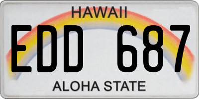 HI license plate EDD687