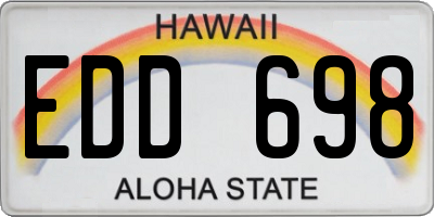 HI license plate EDD698