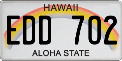 HI license plate EDD702