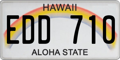 HI license plate EDD710