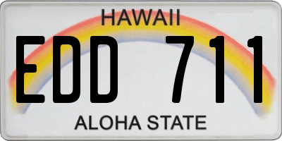 HI license plate EDD711