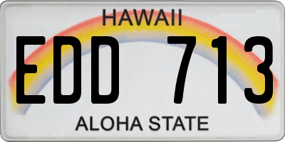 HI license plate EDD713