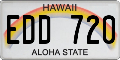 HI license plate EDD720