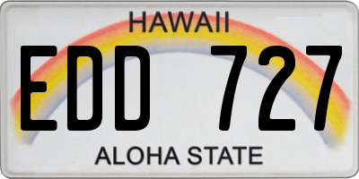 HI license plate EDD727