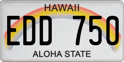 HI license plate EDD750