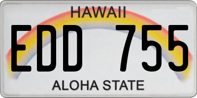 HI license plate EDD755