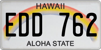 HI license plate EDD762