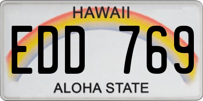 HI license plate EDD769