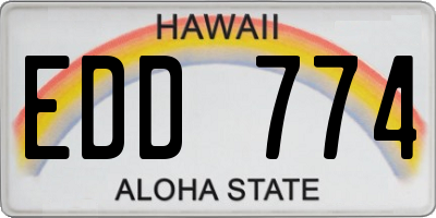 HI license plate EDD774