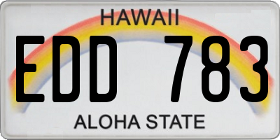 HI license plate EDD783