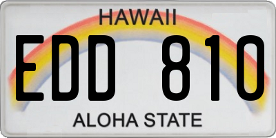 HI license plate EDD810