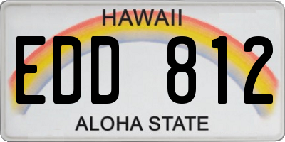 HI license plate EDD812