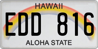 HI license plate EDD816