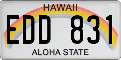 HI license plate EDD831