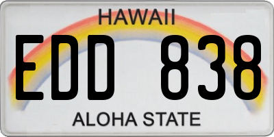 HI license plate EDD838