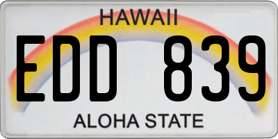 HI license plate EDD839