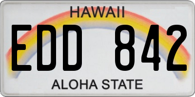 HI license plate EDD842