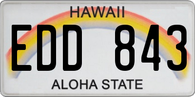 HI license plate EDD843