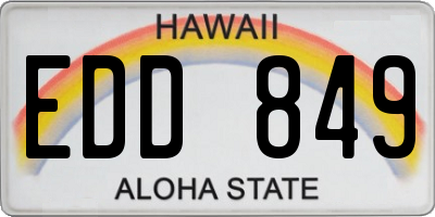 HI license plate EDD849