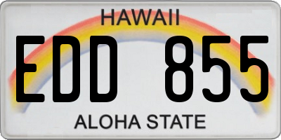 HI license plate EDD855