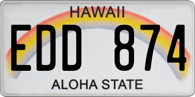 HI license plate EDD874