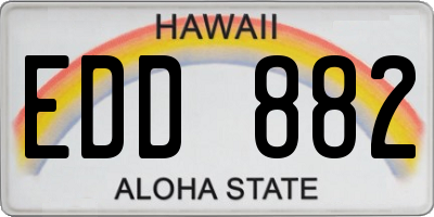 HI license plate EDD882