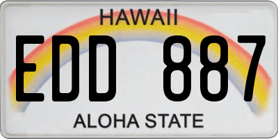 HI license plate EDD887