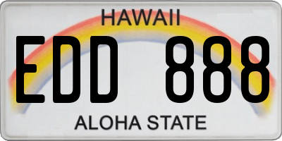 HI license plate EDD888