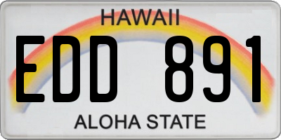 HI license plate EDD891