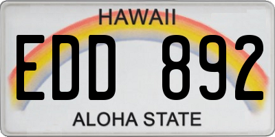 HI license plate EDD892