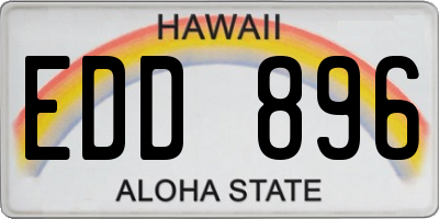 HI license plate EDD896