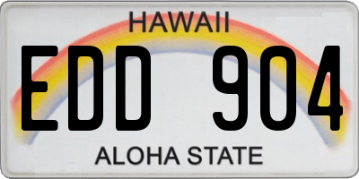 HI license plate EDD904