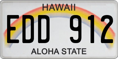 HI license plate EDD912