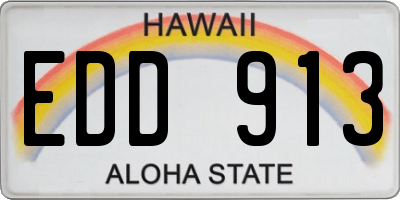 HI license plate EDD913