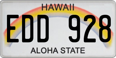 HI license plate EDD928