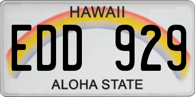 HI license plate EDD929