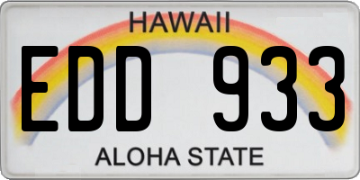 HI license plate EDD933