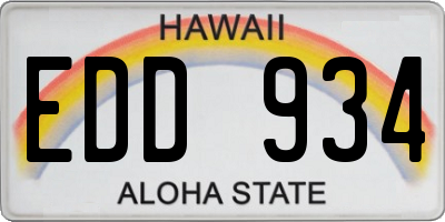 HI license plate EDD934