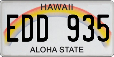 HI license plate EDD935