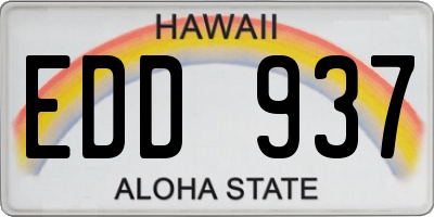 HI license plate EDD937