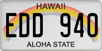 HI license plate EDD940